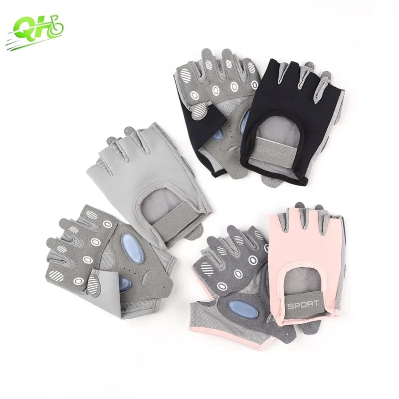 Fitness Gloves Gym Moto Yoga Weightlift Woman Breathable Half-Diamond Gel Liquid Silicone Gel Anti-Slip Gloves Gym Exercise Exercise