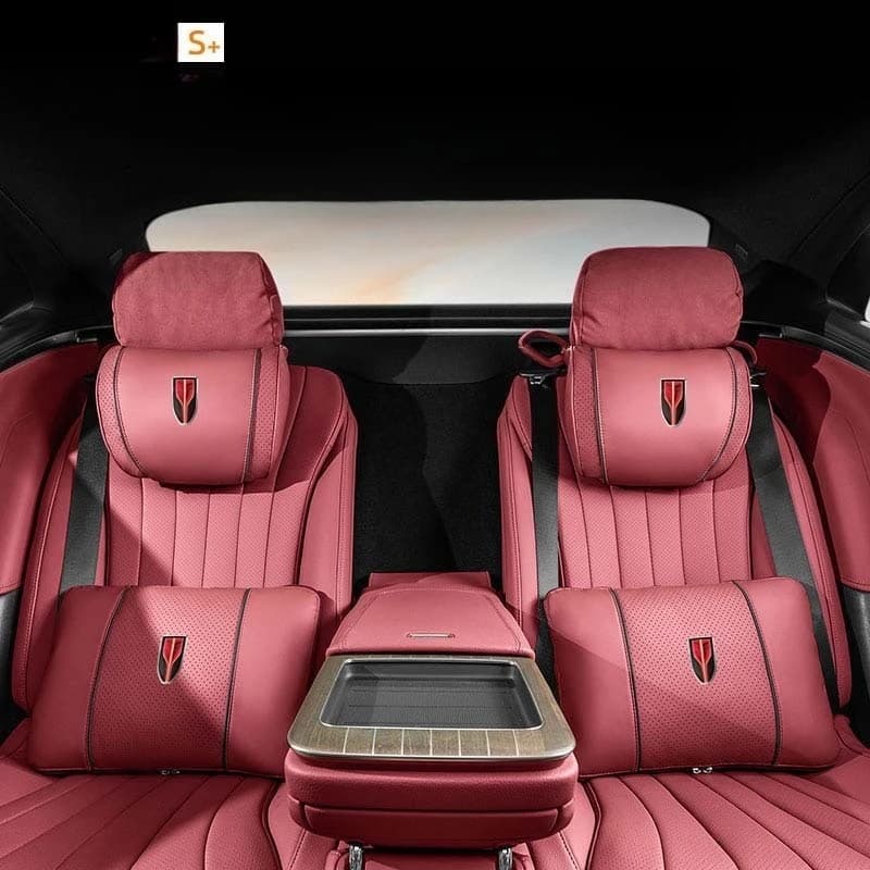 For Hongqi H5 H9 HS3 HS5 HS7Car Multi-functional Foldable Pillow Travel Blanket Nappa Leather Lumbar Support Headrest Pillow