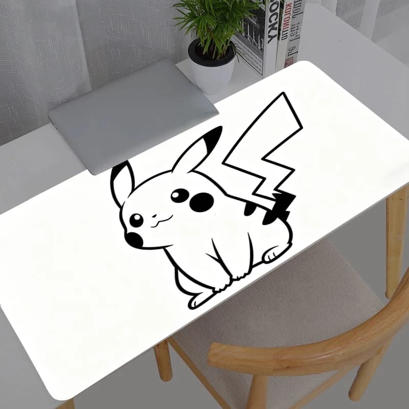 Tappetino per mouse grande in gomma per PC, accessori da gioco Pokemon Pikachu anime, tappetino da scrivania con bordo bloccabile, tappeto per gamer