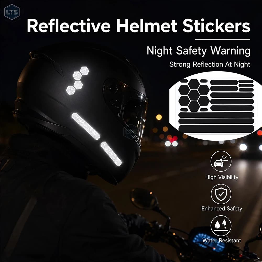 Motorcycle Reflective Stickers Helmets Invisible Black Reflective Tape Effective Reflective Strips For Bikes Motorcycles Helmets