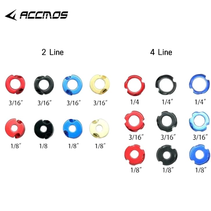 1pc Tiro con l'arco Spioncino in alluminio 1/8 "1/4" 3/16 "Arco composto Peep Sight Hole 2 linee o 4 linee Arco e freccia Accessori da caccia