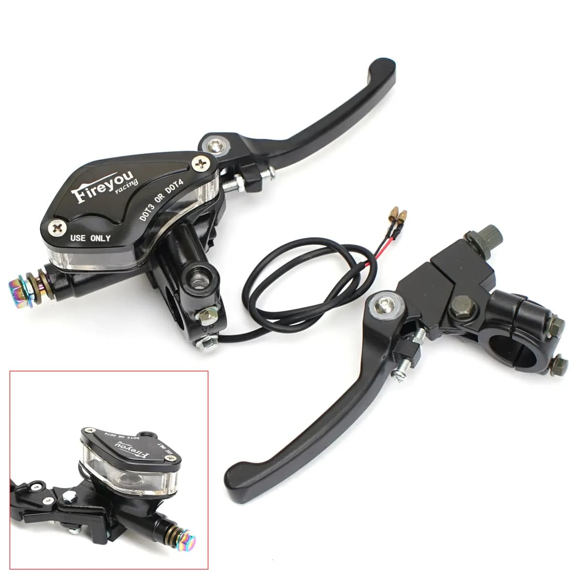 Pit Dirt Bike Pieghevole Leva Frizione Freno Cilindro Maestro Pompa Freno Per Moto CRF KLX Pit Pro Xmotos BSE KAYO