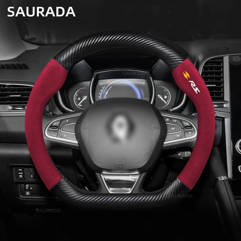 RS Leather Car Cover, Anti-slip Cover for Renault Logan Clio Megane 2 3 4 Captur Twingo Duster Kadjar Koleos, 38 cm