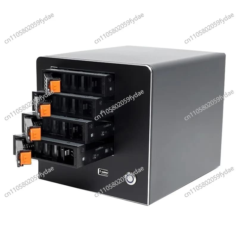 4-Bay NAS Storage Server Case - High-Quality Tooless Hard Drive Enclosure (Screwless Design)