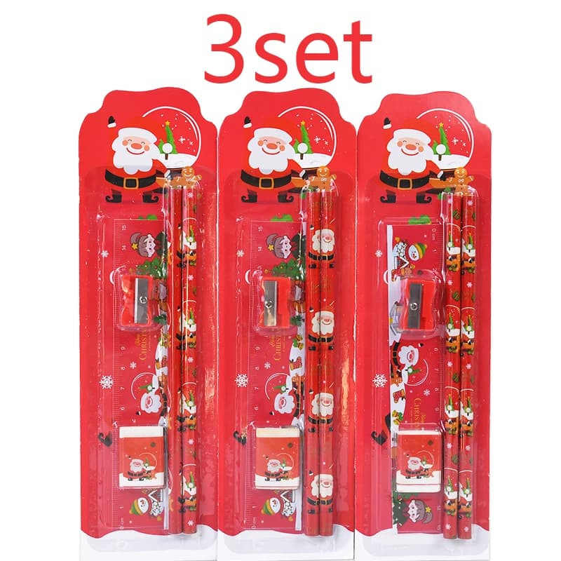 3/1set Cartoon Christmas Stationery Set Children Writing Tools Girl Gift Office School Art Supplies Drawing Pencils