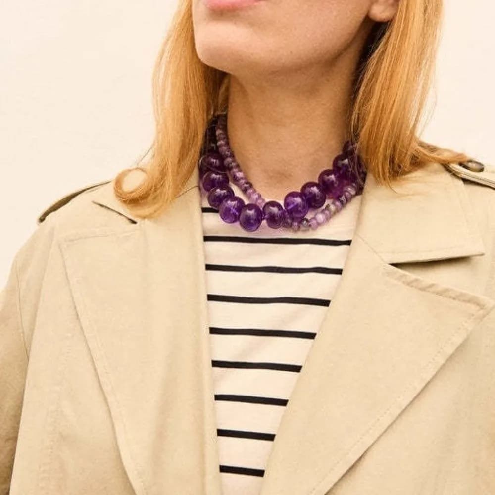 Collana Girocollo Colorata con Perline, in Acrilico e Resina, Stile Bohemien, con Effetto Dopamina, Catena Statement per Clavicola, da Spiaggia