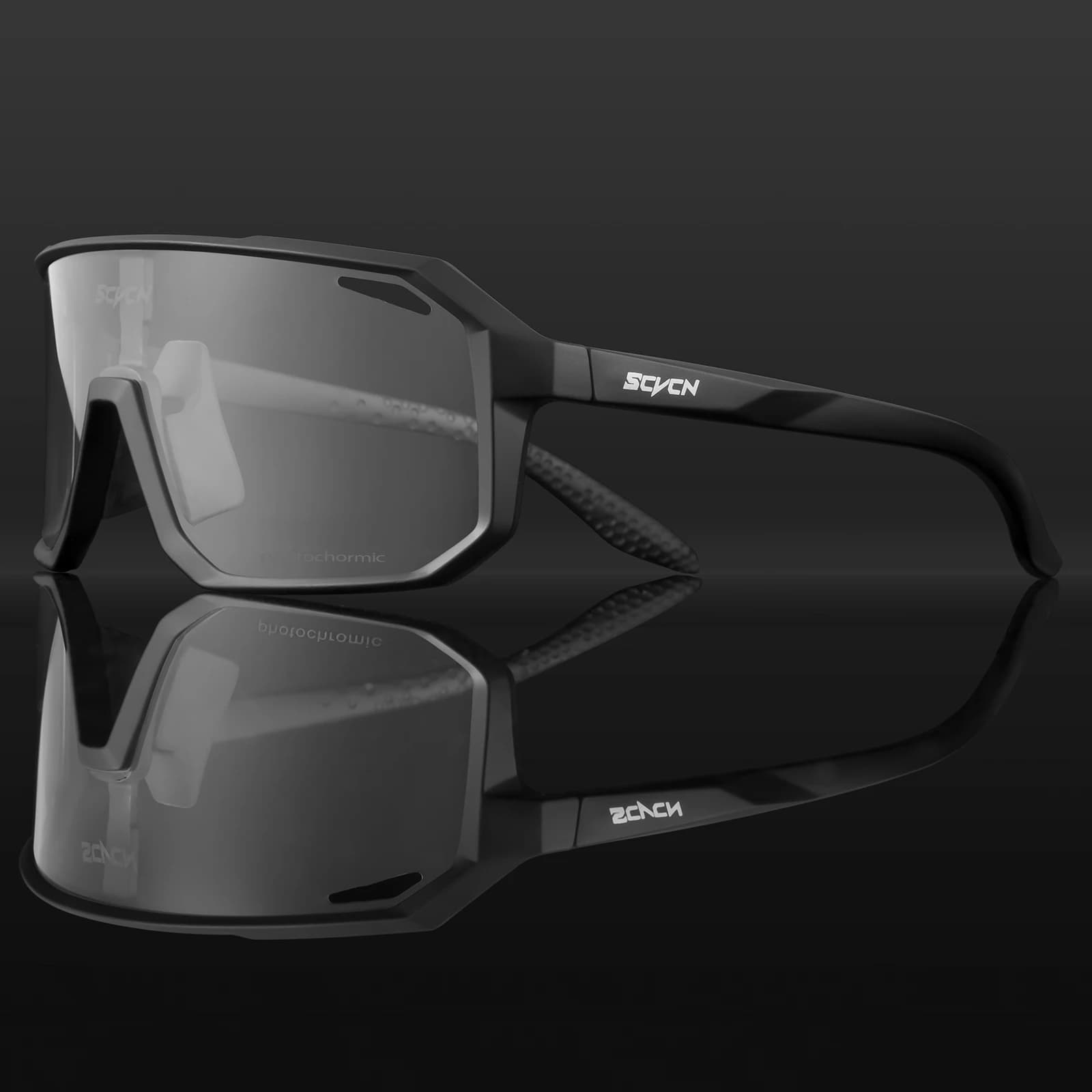 SCVCN Sale Photochromatic Cycling Glasses Cycling Sunglasses Men UV400 Outdoor Sports MTB Glasses Women's Bicycle Riding Trek Glasses