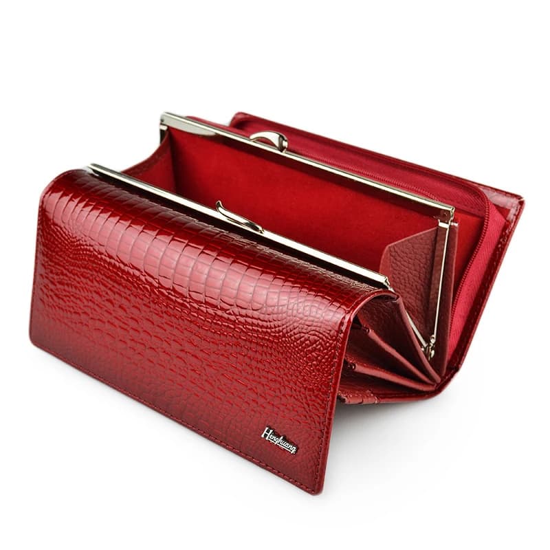 Portafogli da donna di design di lusso Portafogli in vera pelle di moda per donna 2022 Pochette lucida Borse lunghe Portafoglio Regalo da donna