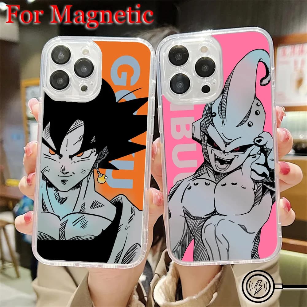 Magnetic Phone Case for Samsung Galaxy S25 S24 S23 S22 S21 S20 FE Edge Plus Ultra 5G Soft TPU Cool Goku Anime Dragons Balls
