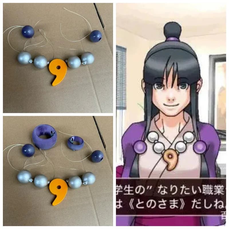 CyAnime Ace Attorney Maya Fey Cosplay Necklace Accessories Ayasato Mayoi Headwear Prop Halloween