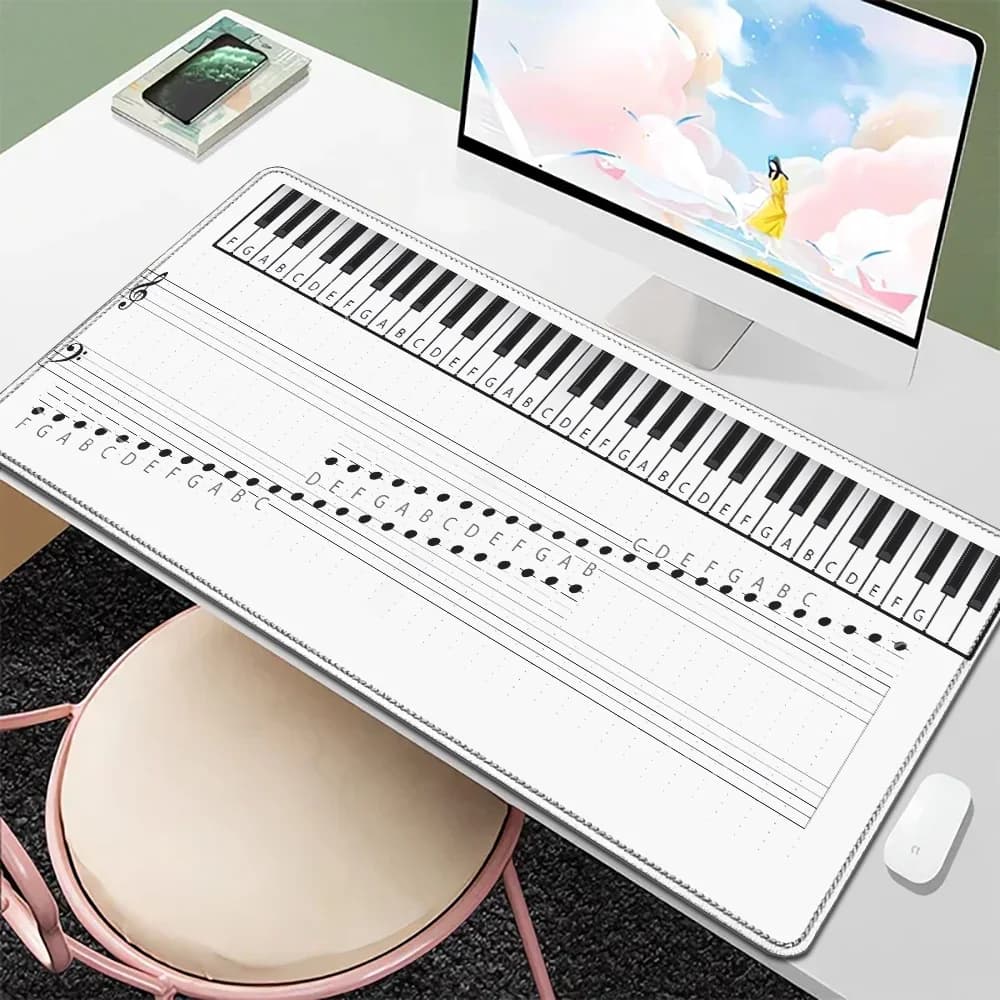 Multi Size Anti-slip rubber desk mat Trend vintage musical notes Piano mouse pad PC Laptop mouse pad 90x40 cm keyboard mouse pad