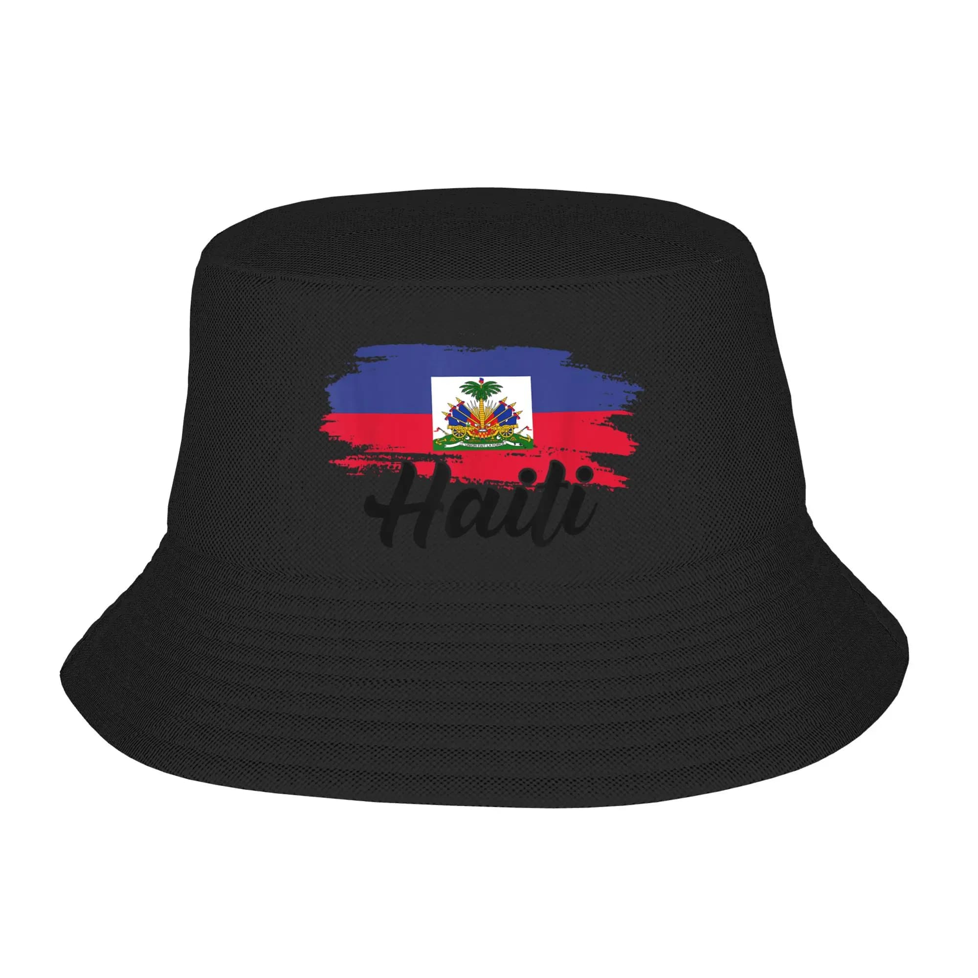 Haitian flag Bucket Hat For Men Women Fisherman Hats Casual Vacation Caps Soft Fold Outdoor Design Sun Hats