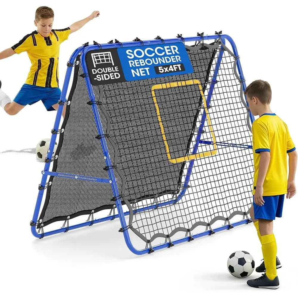 Two-sided Football Bouncy Network for Ball Control, Steps & Tires - Volleyball Practice Portable Equipment, Su