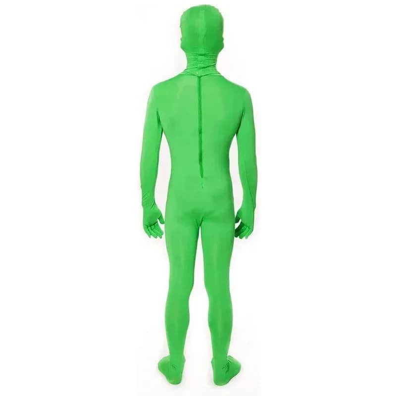 New 2026 Adult ET Alien Cosplay Costume Green Zentai Ninjaer Bodysuit Jumpsuits and Helmet Suit Halloween Party Clothing COS