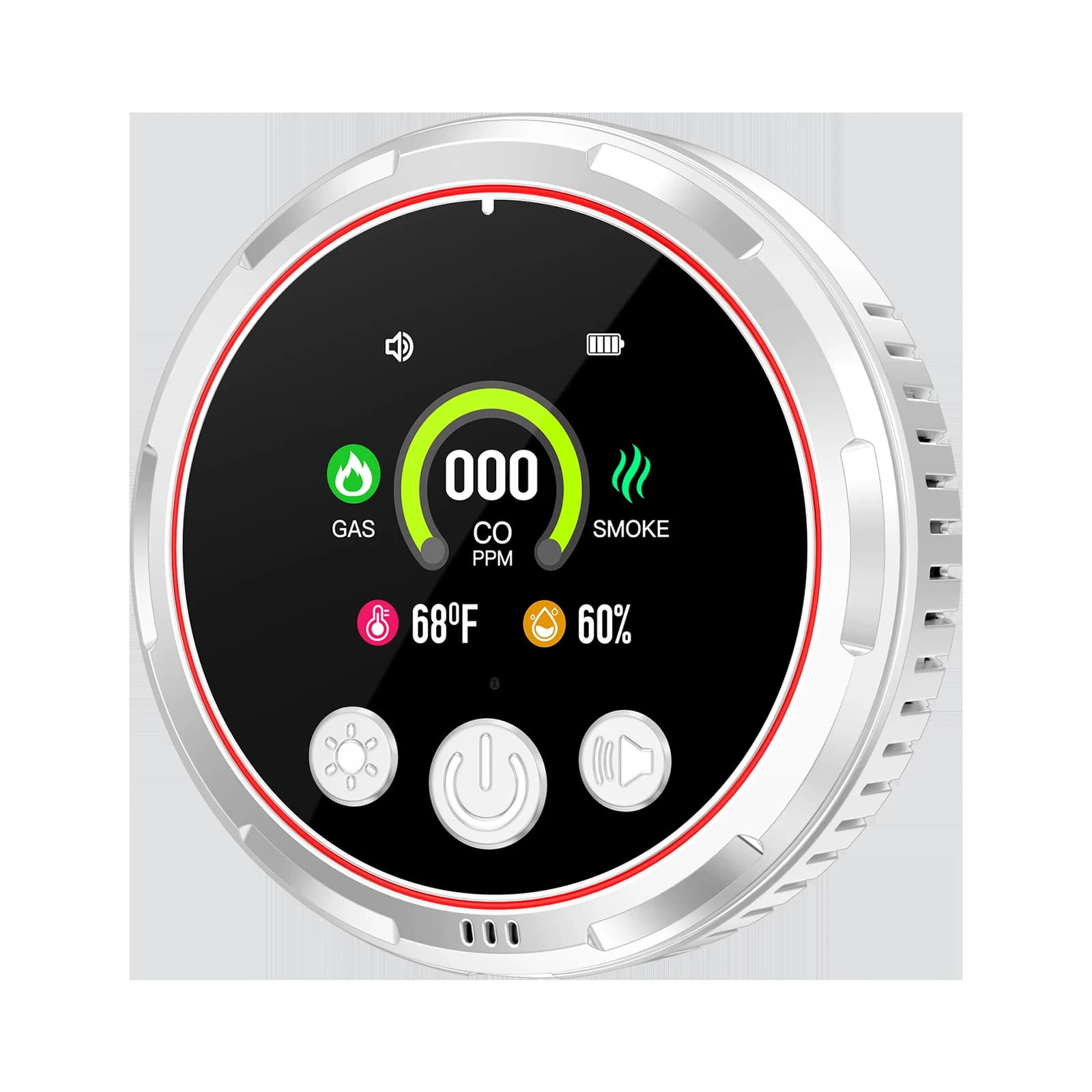 5 In 1 Carbon Monoxide Plug In Detector with Magnetic Base Portable Natural Gas Alarm Temp & Humidity Monitors for Home & RV
