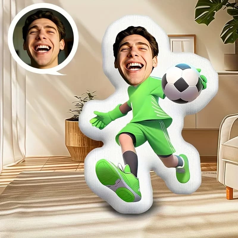Cuscino in peluche personalizzabile per giocatori di calcio - Regalo personalizzato per gli appassionati di calcio, perfetto per compleanni, San Valentino, Pasqua, M