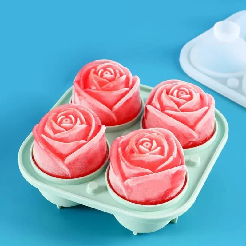 Forniture da cucina Vassoio in silicone per uso alimentare Stampo per uso domestico Rosa Amore Palla di ghiaccio Stampo per cubetti di ghiaccio Palla per produzione di ghiaccio Arte
