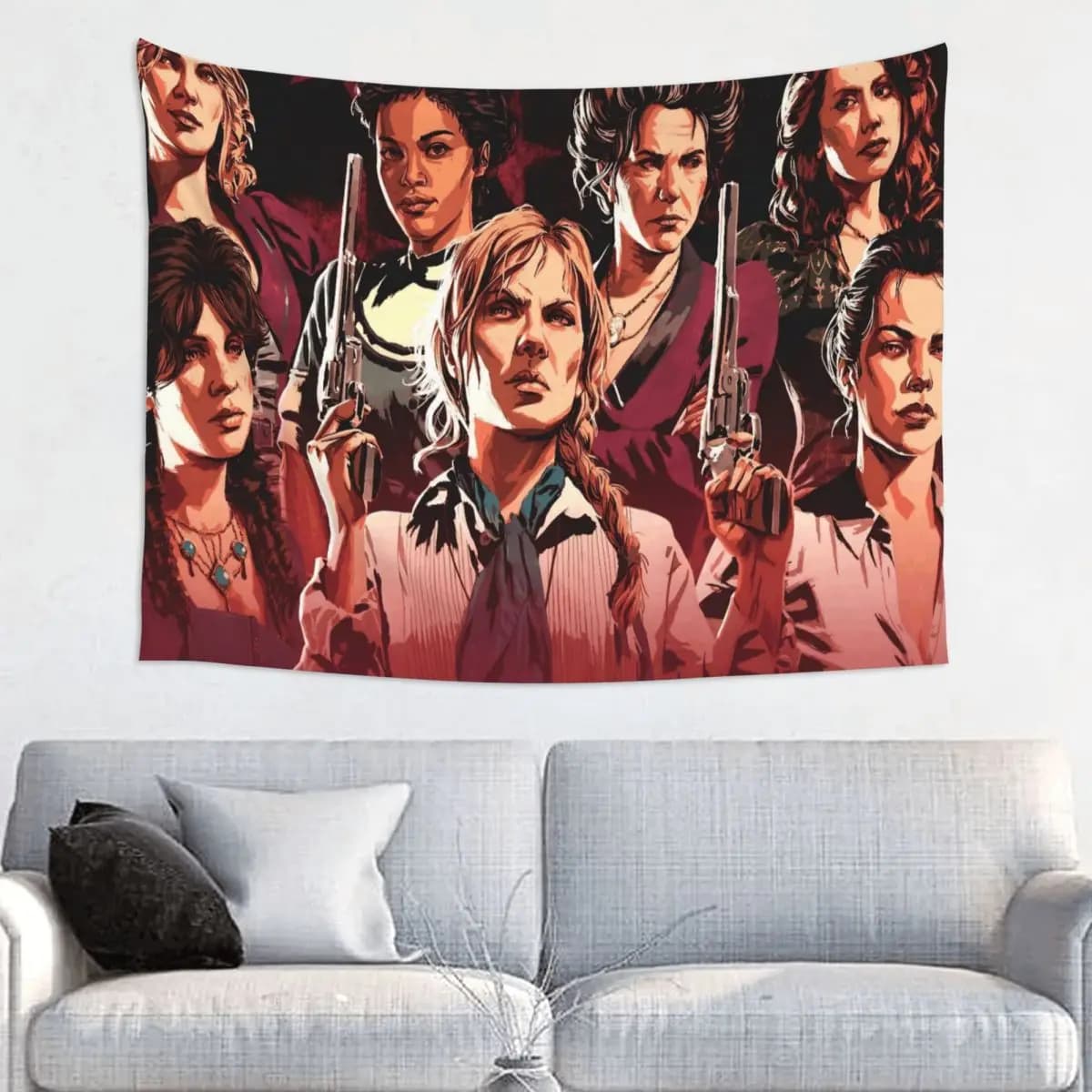Reds Deads Game Redemptions Tapestry Hippie Polyester Wall Hanging Abigail Room Decoration Yoga Mat Psychedelic Wall Blanket
