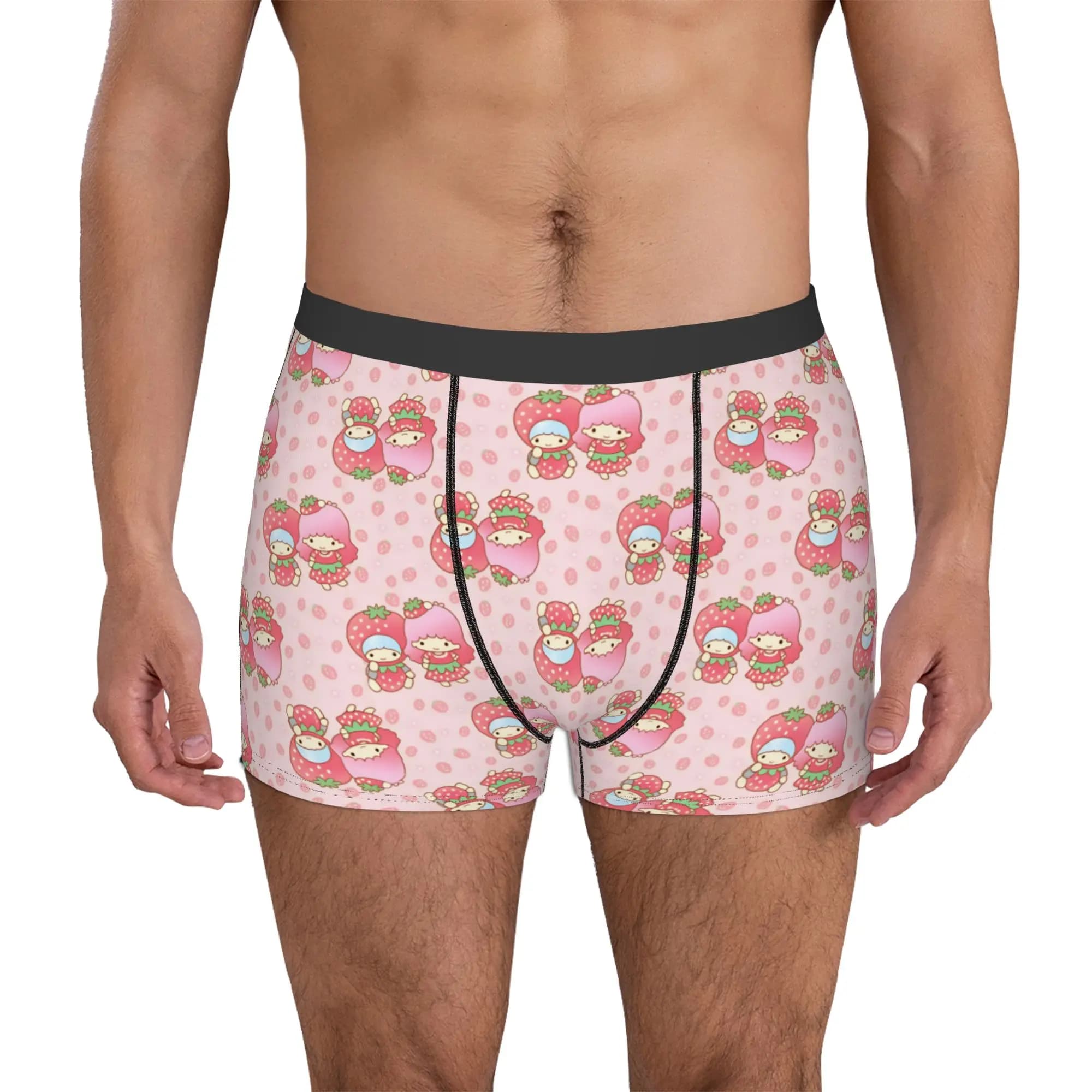 Little Twin Stars Cartoon Underwear Men Print Kiki Lala Boxer Briefs Shorts Panties Breathable Underpants