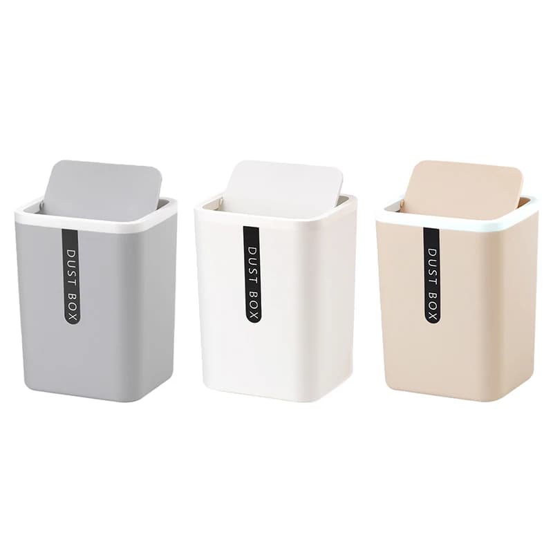 Desktop Small 360 Degree Shake Cover Storage Bucket Mini Trash Can Small Waste Bin Lightweight Saves Space Sundries Barrel