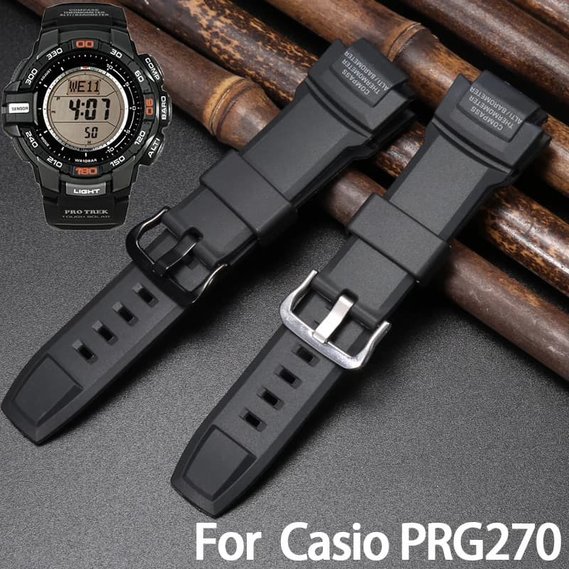 Accessori per orologi adatti per Casio Protrek PRG-270 Prg 270 Cinturino per orologio da uomo sportivo Bracciale con fibbia ad ardiglione in gomma impermeabile