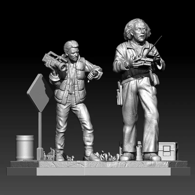 1/24 1/18 Kit modello in resina Back Future Figurine non verniciato nessun colore RW-1358