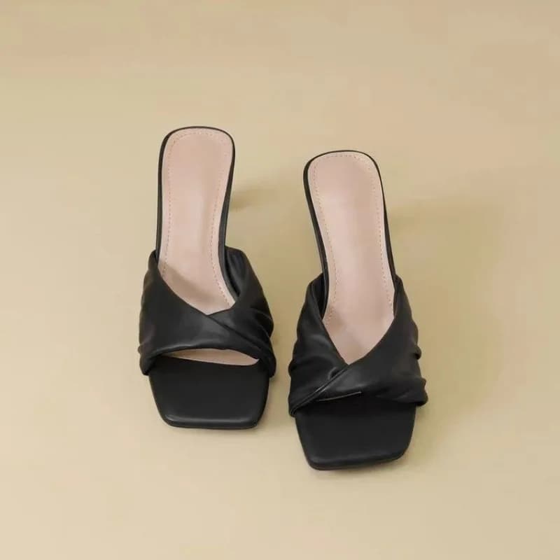 Sandali e Ciabatte da Donna 2026 French Kink Outer Wear con Punta Quadrata, Versatili e di Tendenza, Modello Open Toe Slip-in