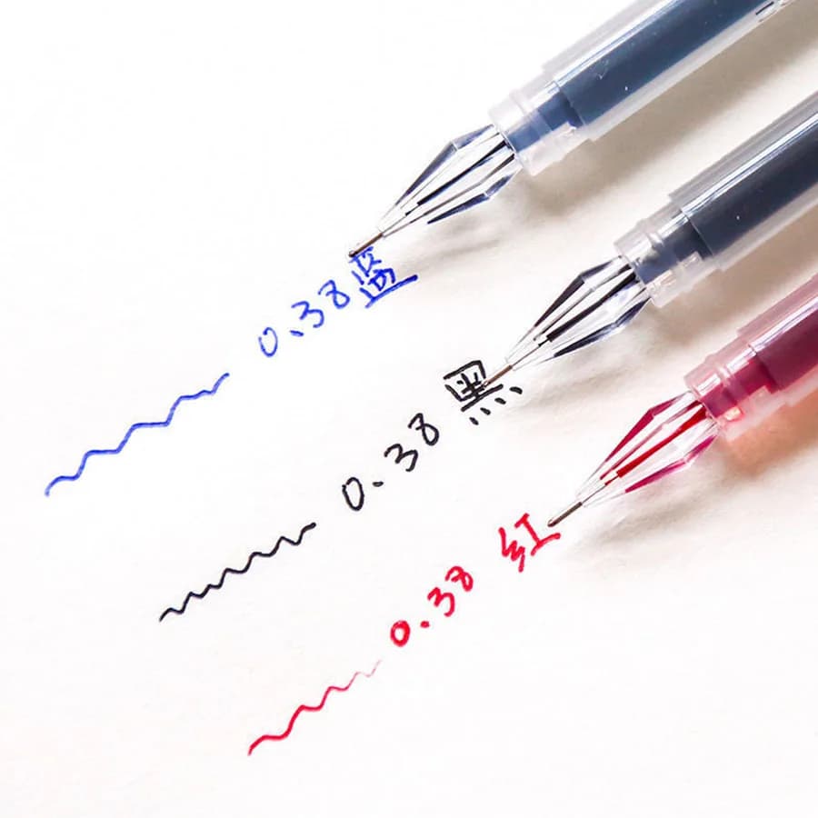 3 pz/mix Punta Del Diamante Penna Gel Fine 0.38mm di Grande capacità Nero/Blu/Rosso inchiostro Esame Firma Scrittura Scuola Ufficio Supplie di Cancelleria