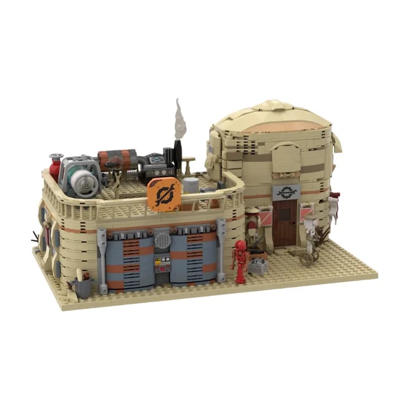 Blocchi da Costruzione MOC Stile Tatooine, Modello di Edificio Modulare, Kit di Mattoncini da Assemblare, Collezione Espositiva, Regalo di Natale