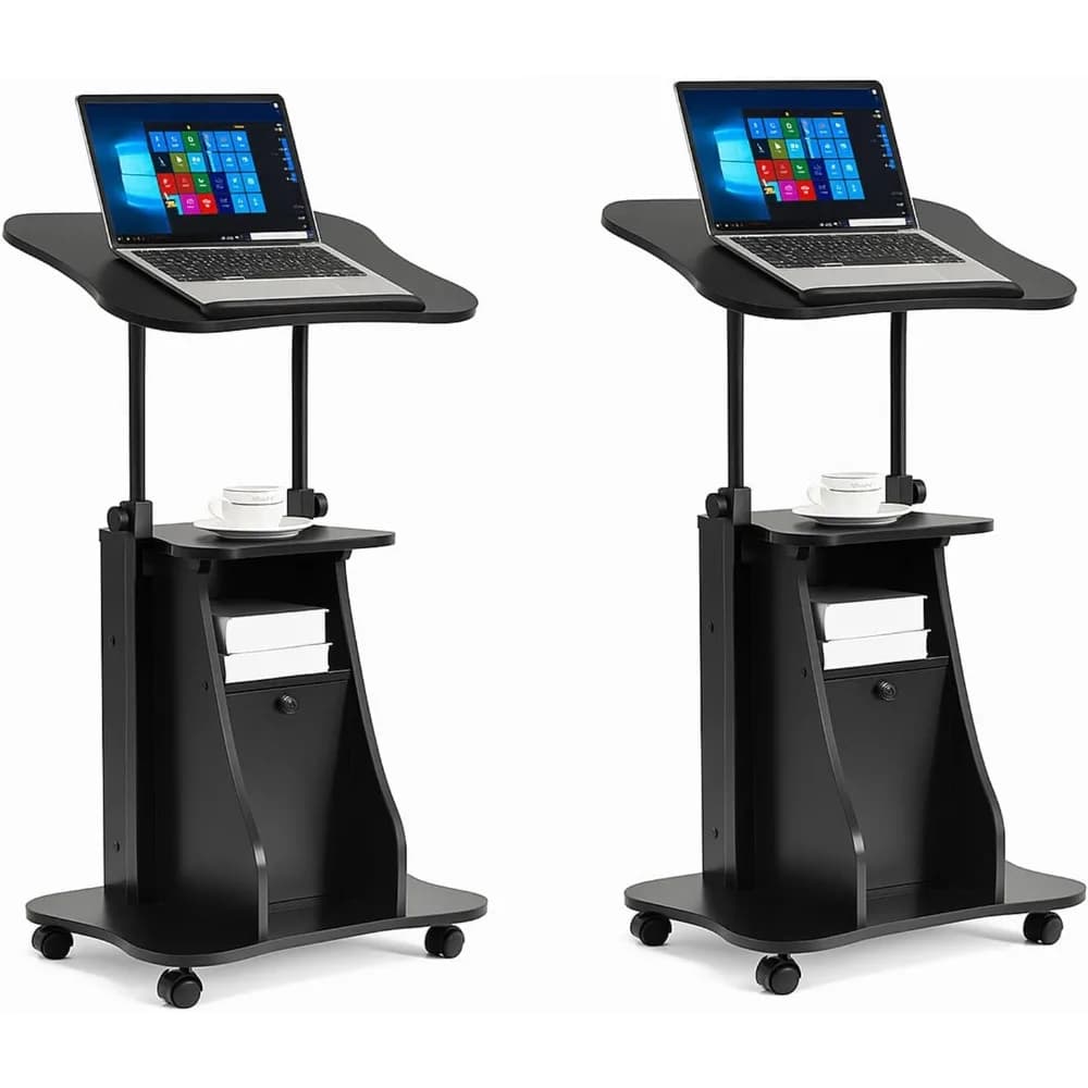 Podio per laptop mobile, scrivania regolabile in altezza con scrivania inclinabile e armadio portaoggetti, leggio ergonomico per auto