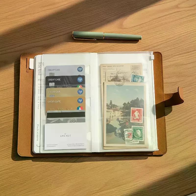 PVC Zipper Bag For Travelers Notebook Journal Planner Accessory Card Holder Storage Standard/Pocket/Passport