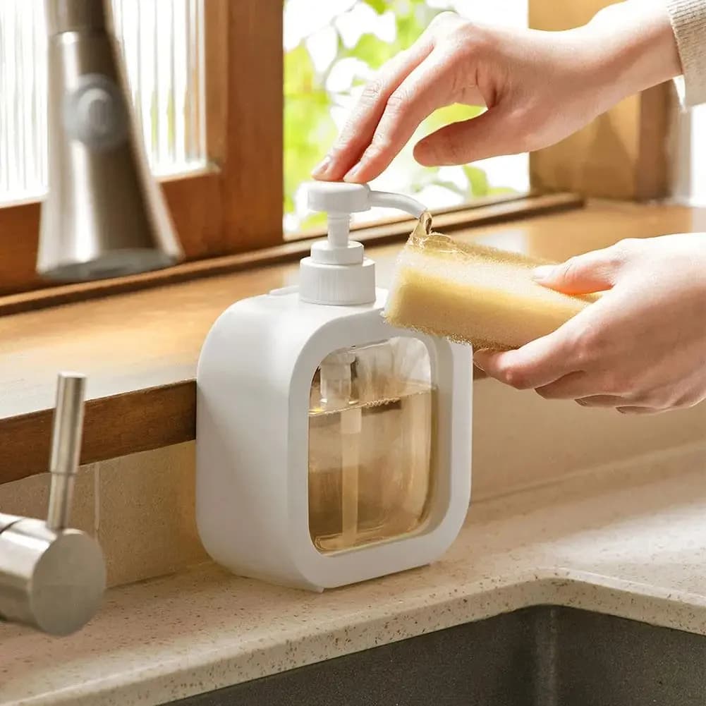 Bottiglia per dispenser di sapone di grande capacità da 3 pezzi, bottiglia per pressa in plastica trasparente visibile, adatta per viaggi, cucina, bagno