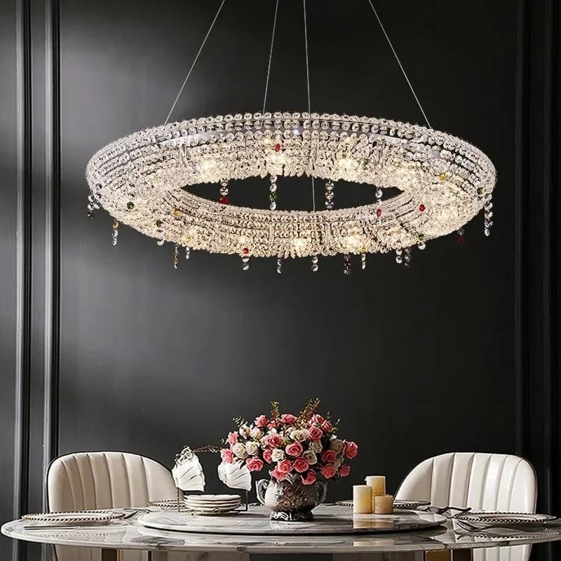 Lampadario a led moderno in cristallo lucido Illuminazione Soggiorno Sala da pranzo Lampada a sospensione Decorazioni per la casa Camera da letto Lampara Lampada a sospensione