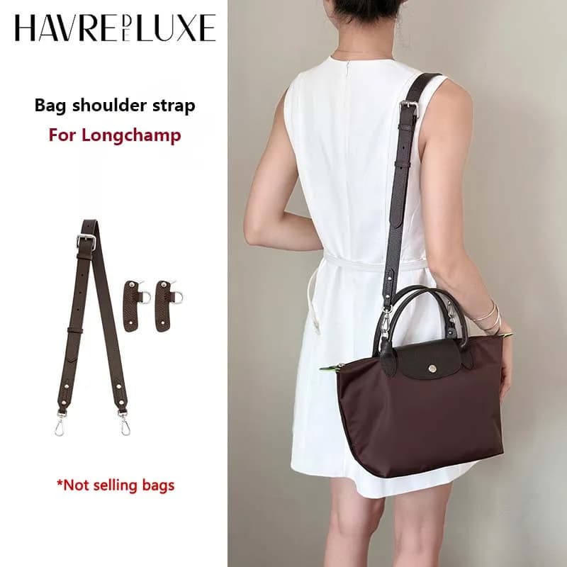 Fashionable bag shoulder strap for changing small bag Longchamp with short handle without accessories for bags with shoulder strap