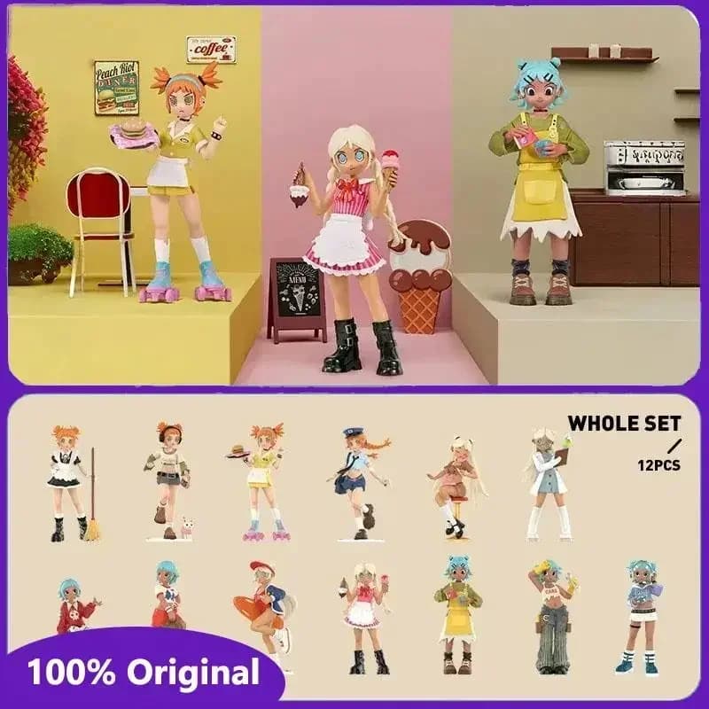 POP MART Peach Riot Rush Hour Series Blind Box Cute Action Anime Figure - Desktop Ornaments Collection Gift Blind Bag Toys Doll