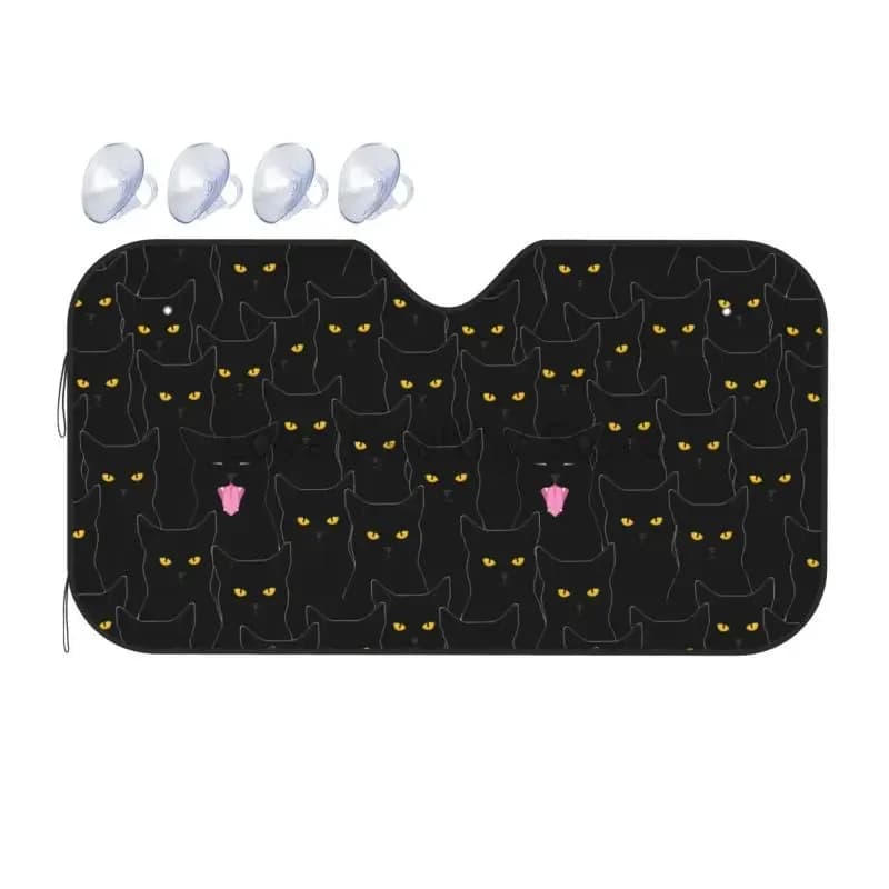 Divertente gatto nero modello parabrezza parasole lunotto anteriore parasole per auto SUV camion raggi UV riflettore visiera copertura scudo