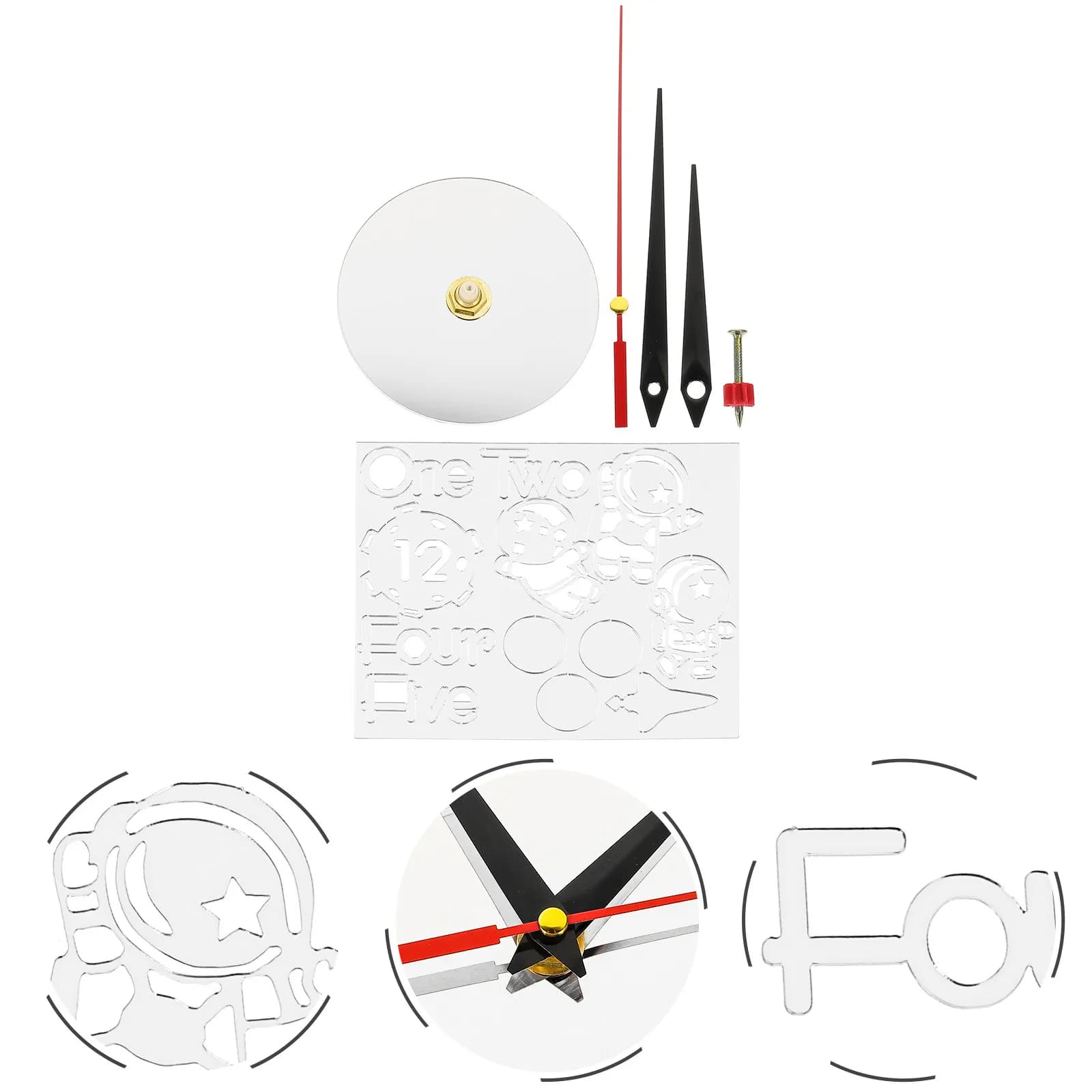 Set di 1 Orologio da Parete a Tema Astronauta, Design Moderno Silenzioso, Decorativo per Casa e Ufficio, per Arredamento Soggiorno