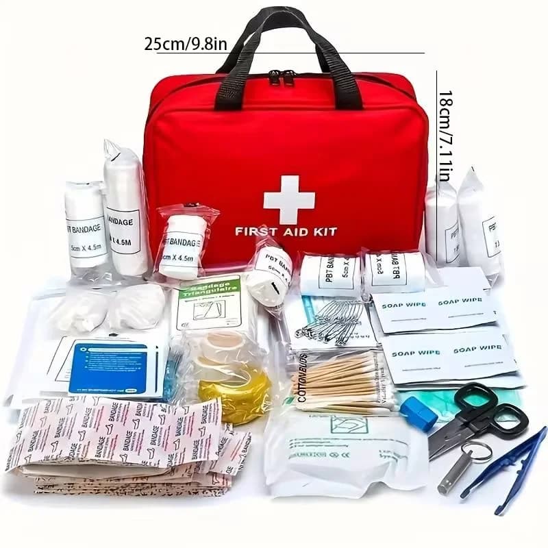 Kit di pronto soccorso portatile per auto, kit sanitario, forniture mediche di emergenza multiuso per escursioni all'aperto, campeggio e altro ancora borsa medica