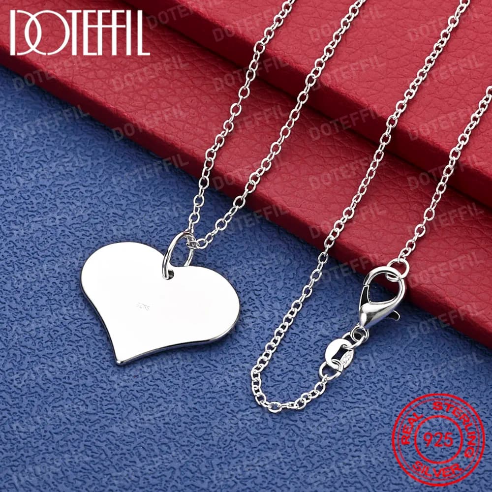 Collana delicata con ciondolo a forma di cuore in argento sterling 925 per donna - Elegante regalo accessorio per festa di nozze