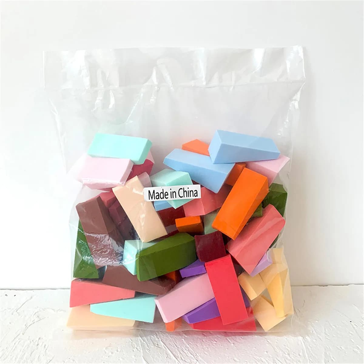 50 sponges for wedge makeup for foundation, fard, beauty tools, transparent edges, easy to control and mix, sponges for nail buffer makeup