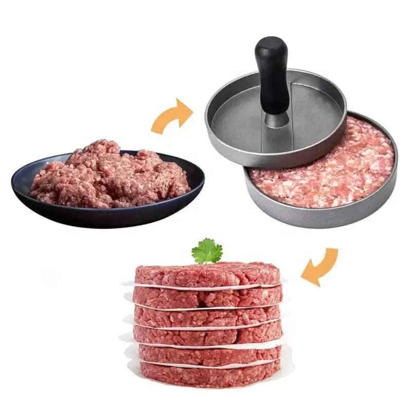 Macchina per hamburger antiaderente con carta cerata Macchina per hamburger in alluminio per barbecue da cucina