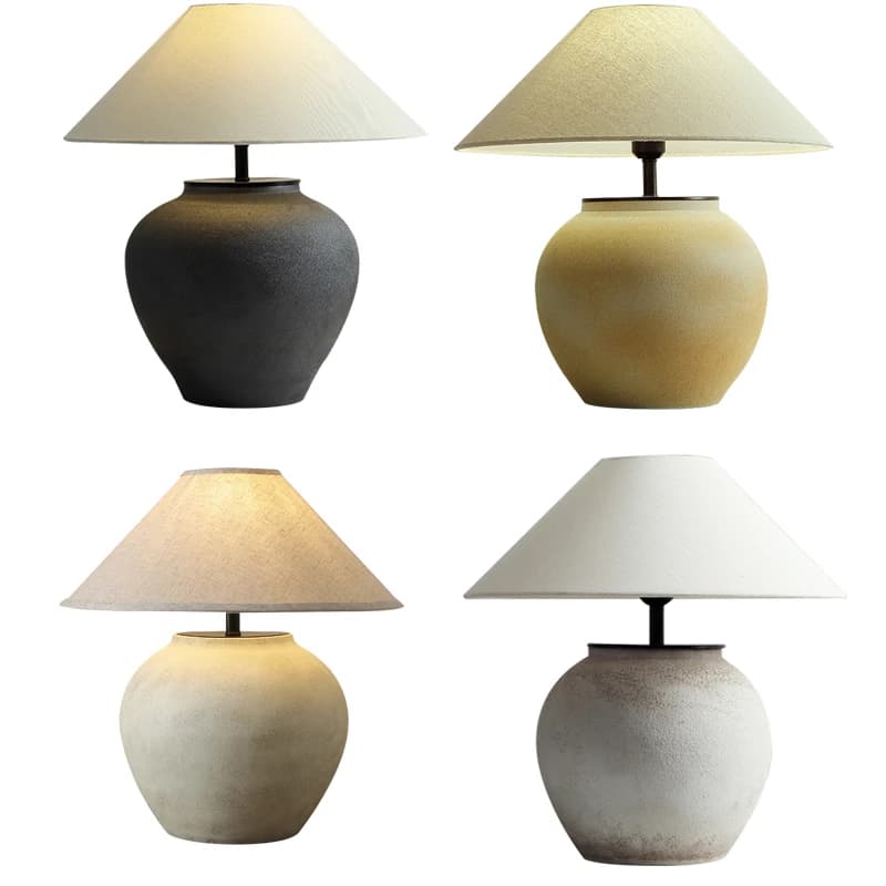 Lampada da tavolo in vaso di ceramica per la decorazione della casa Luci da scrivania classiche orientali per articoli decorativi per soggiorno sul comodino Hotel Cafe