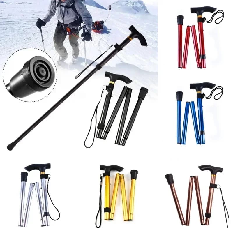 Bastone Man Telescopic Stick Self-Defense Pole Hiking Mountaineering Triple Rod Climbing poles Trekking poles Alpenstock