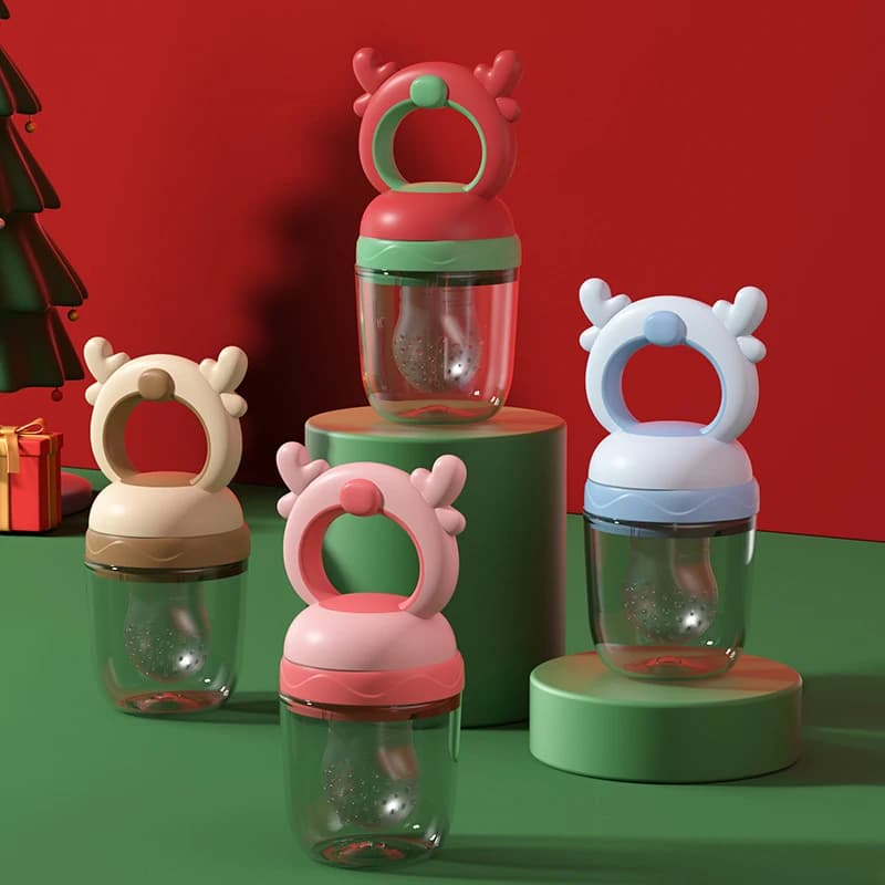 Massaggiagengive per frutta in silicone per bambini – Frutta fresca, design simpatico cartone animato, morbido e masticabile