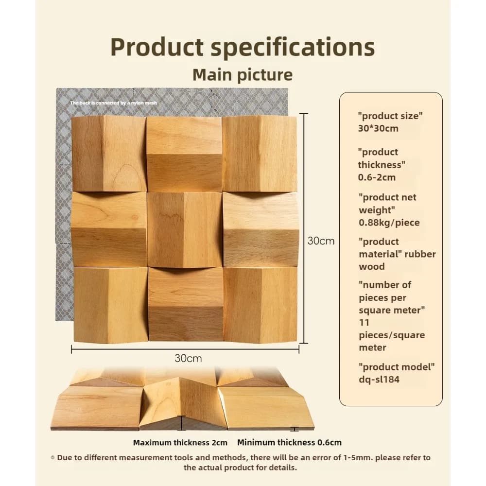 30x30 cm Mosaico acustico in legno massello Pannelli QRD Diffusore Trappola per bassi Assorbimento acustico per sfondo Wall Studio Home Theater
