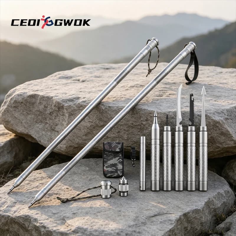 CEOI GWOK Essential Trekking Poles Set Ergonomic Design Multi-functional Hiking Stick Lightweight Walking Cane Walking Sticks