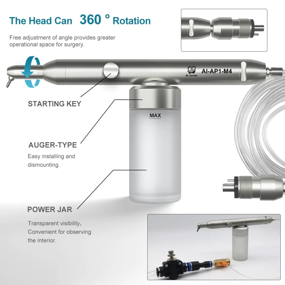 Dental Sanding Gun Air Polisher Intraorale Teeth Whitening Aluminum oxide Micro Blaster Microetcher Aluminum ISO AI-AP1