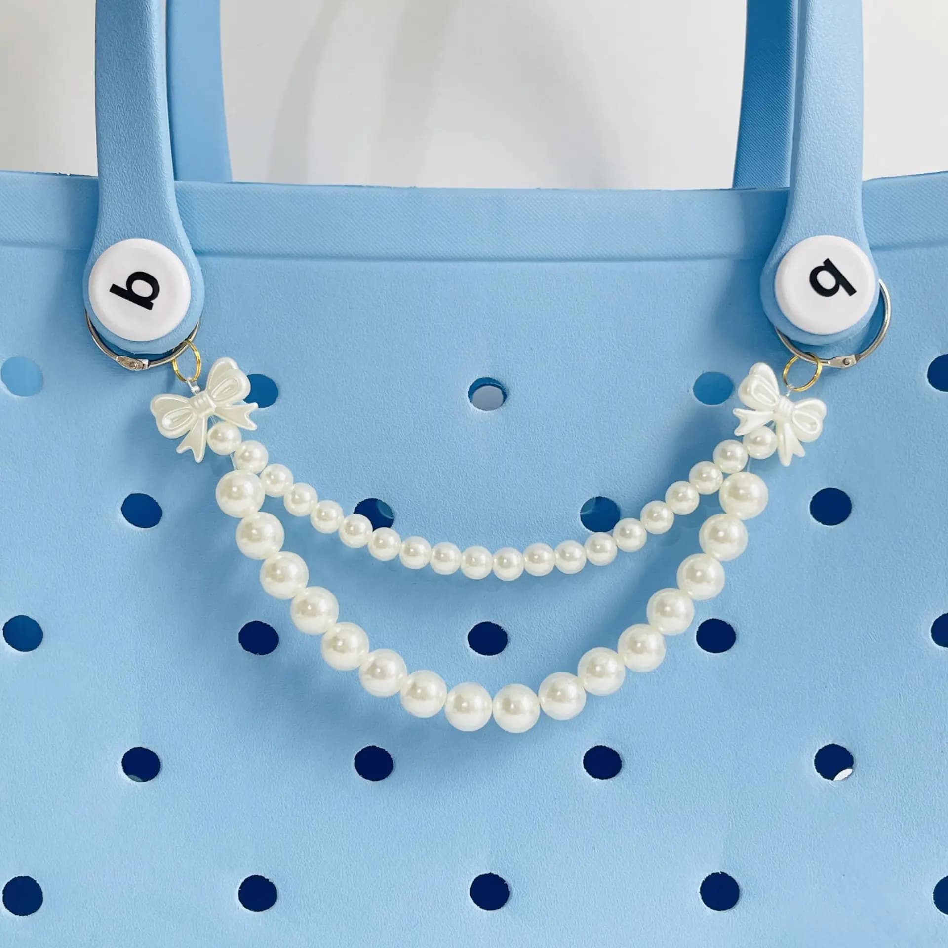 1 pz nuova moda perla fiocco ciondolo ciondoli creazione di gioielli borsa braccialetto portafoglio accessori decorazione