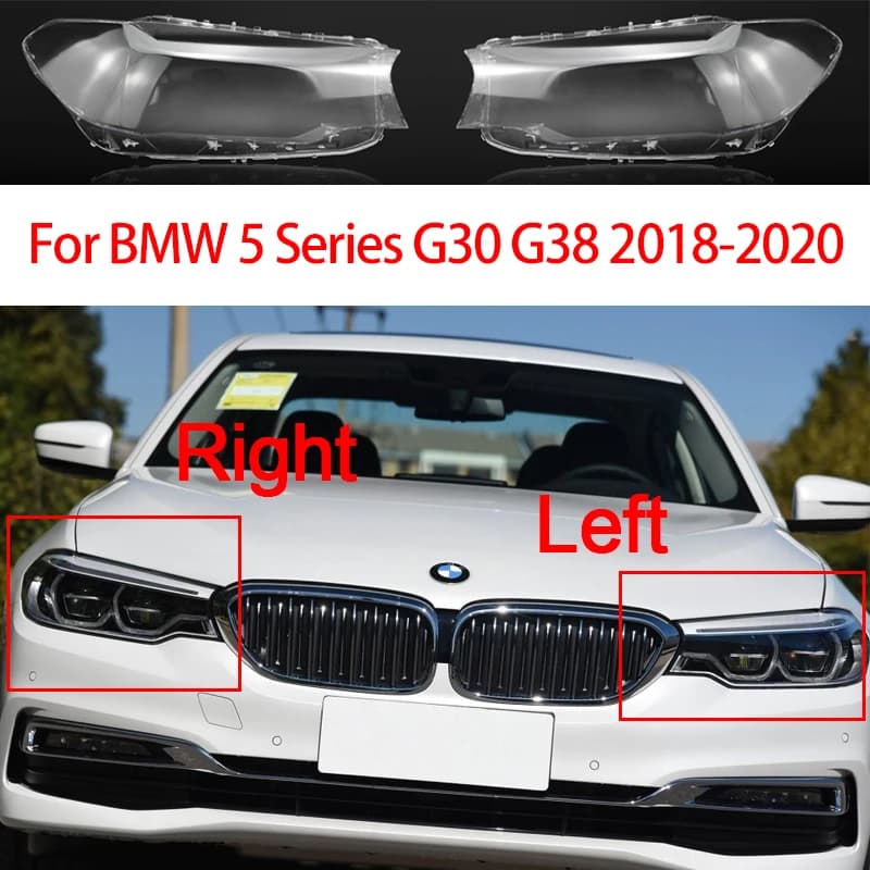 Per BMW serie 5 G30 G38 520 523 525 528 530 2018-2020 fari auto Shell copertura trasparente paralume lente del faro