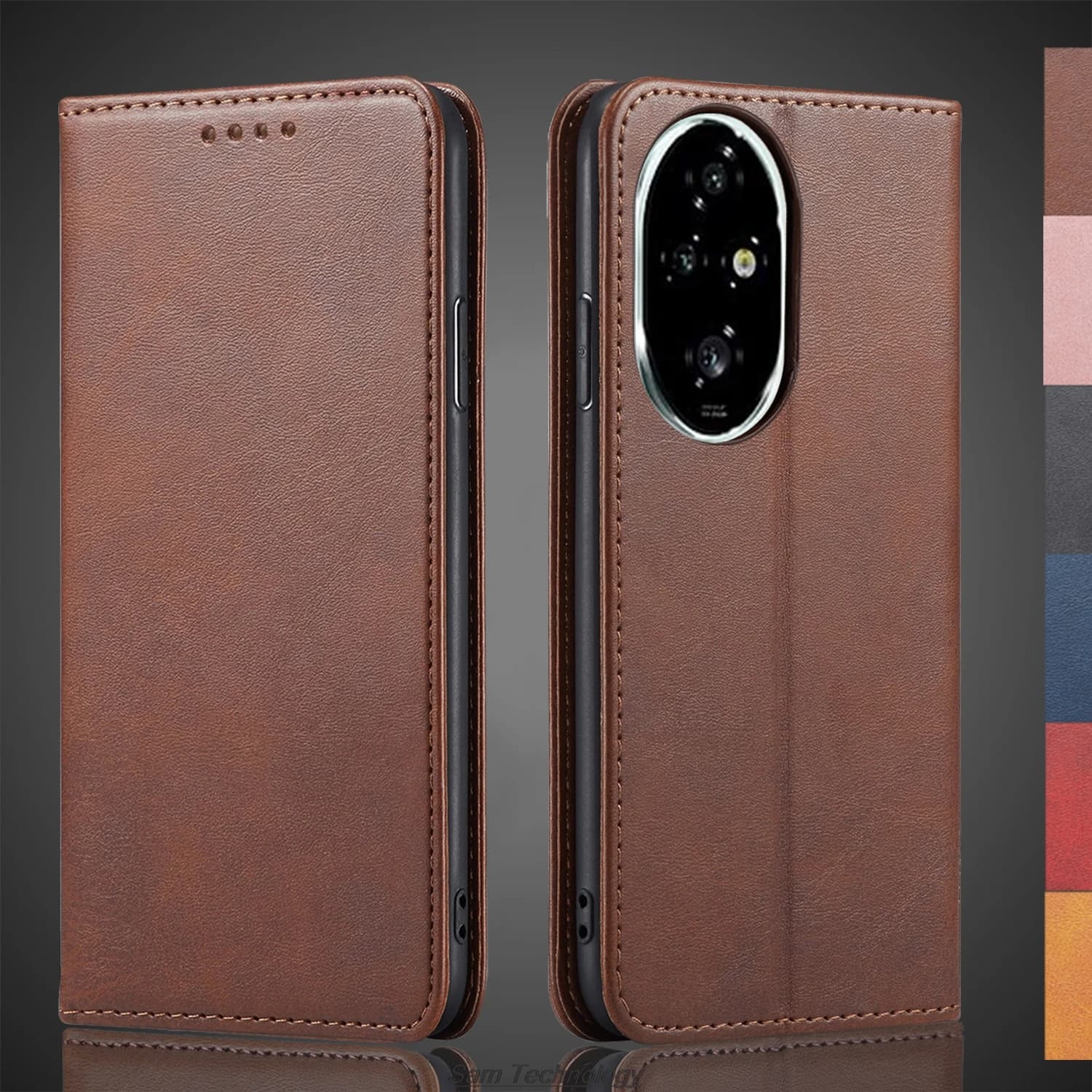 Leather case with magnetic attraction for Huawei Honor 200 Pro 200Pro 5G Case with mesh Wallet Case Capa Fundas Coque